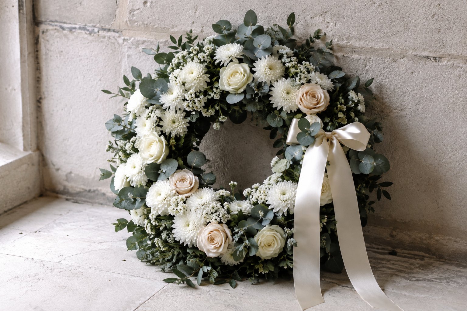 La couronne de fleurs pour un enterrement