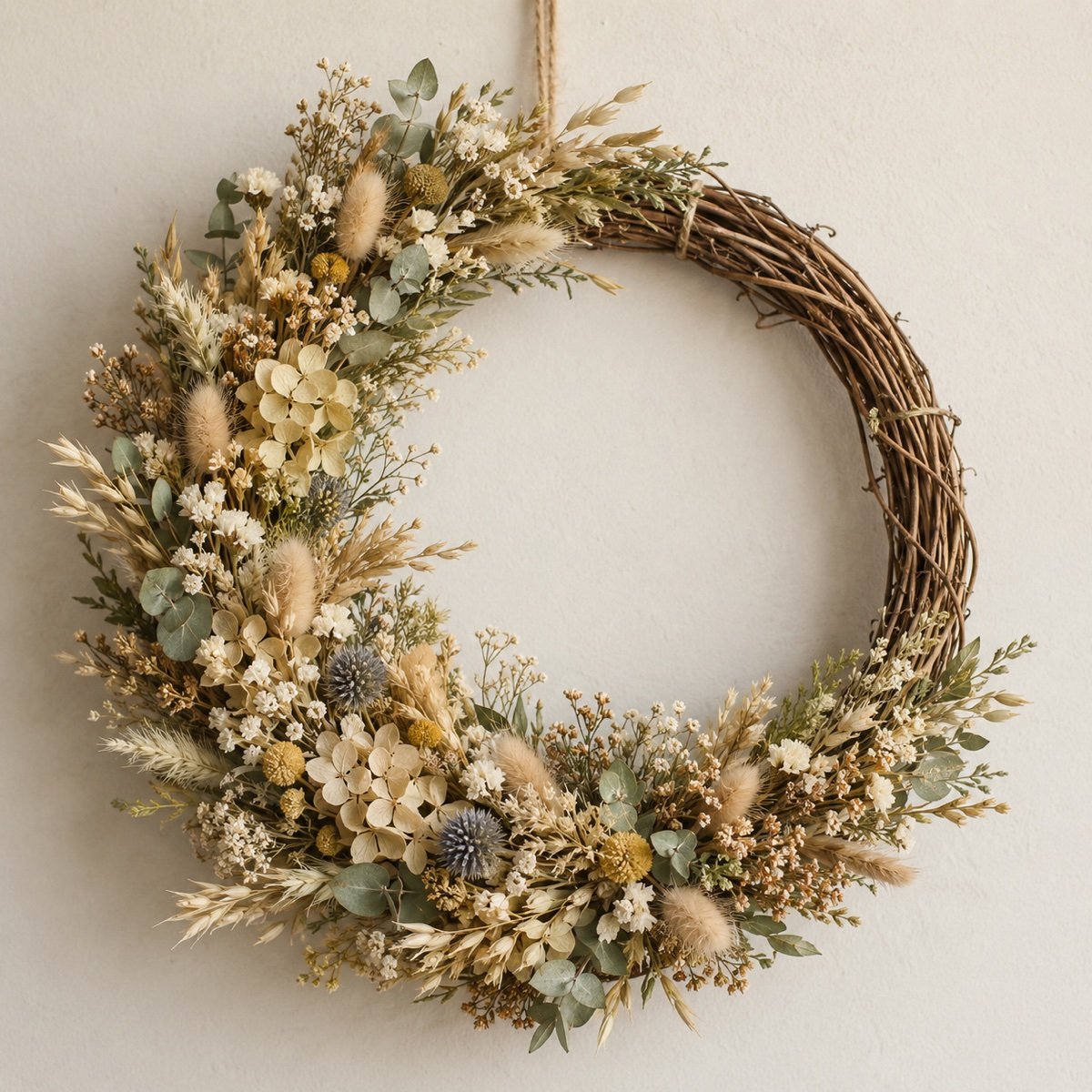 Faire une couronne de fleurs séchées