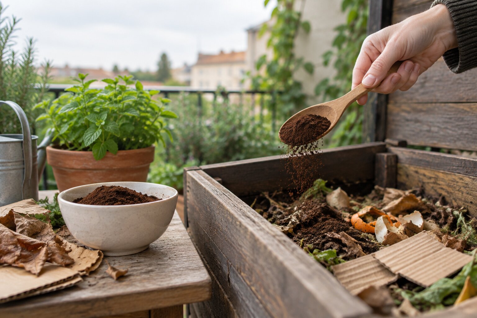 Marc de café pour les plantes : compost et gestes utiles
